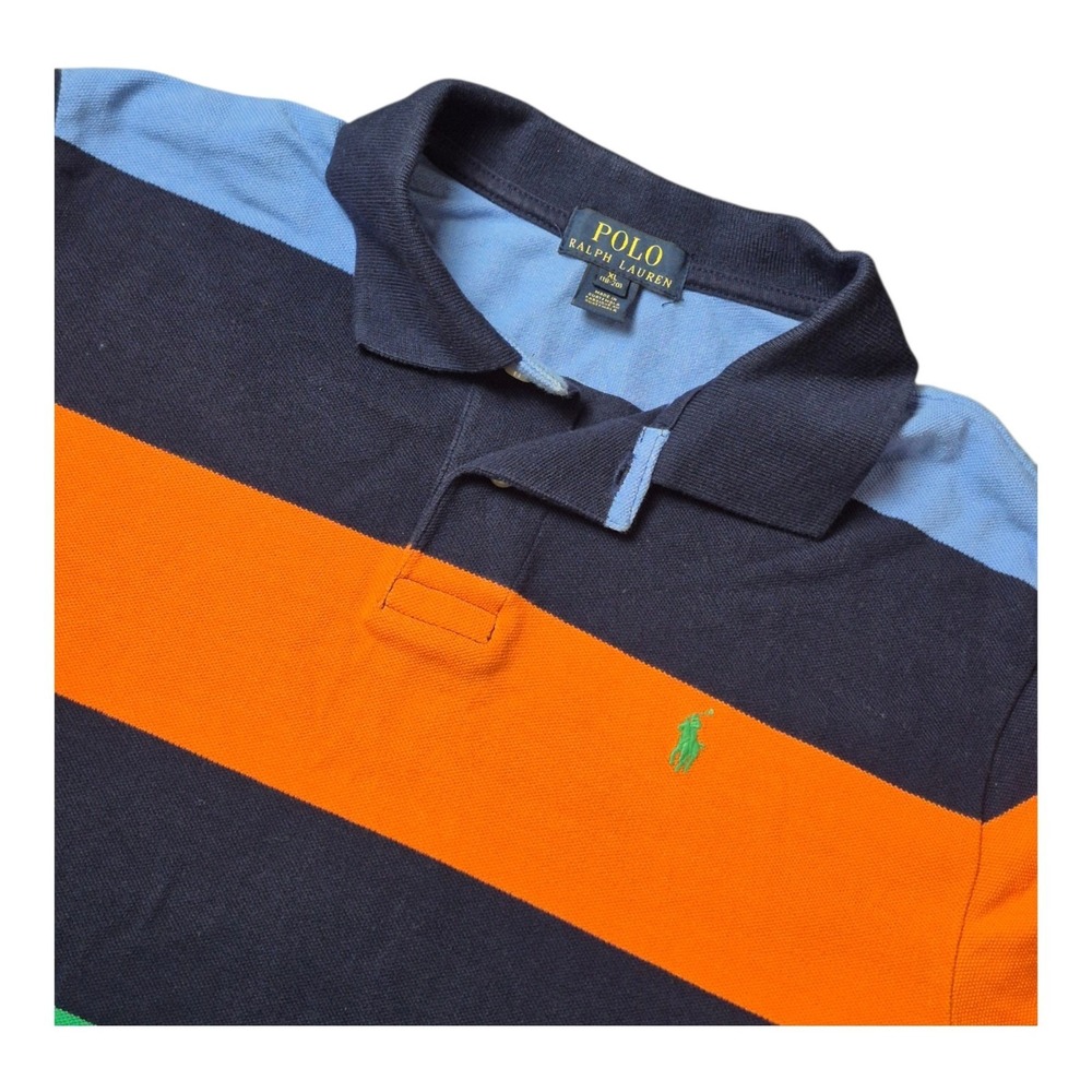 Polo Ralph Lauren Boys XL 18-20 Striped Cotton Polo Shirt Pony Logo Preppy